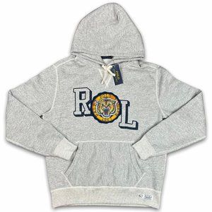 New Polo Ralph Lauren Fierce Tiger Grey Stitched Hoodie Pullover Sz S MSRP $148